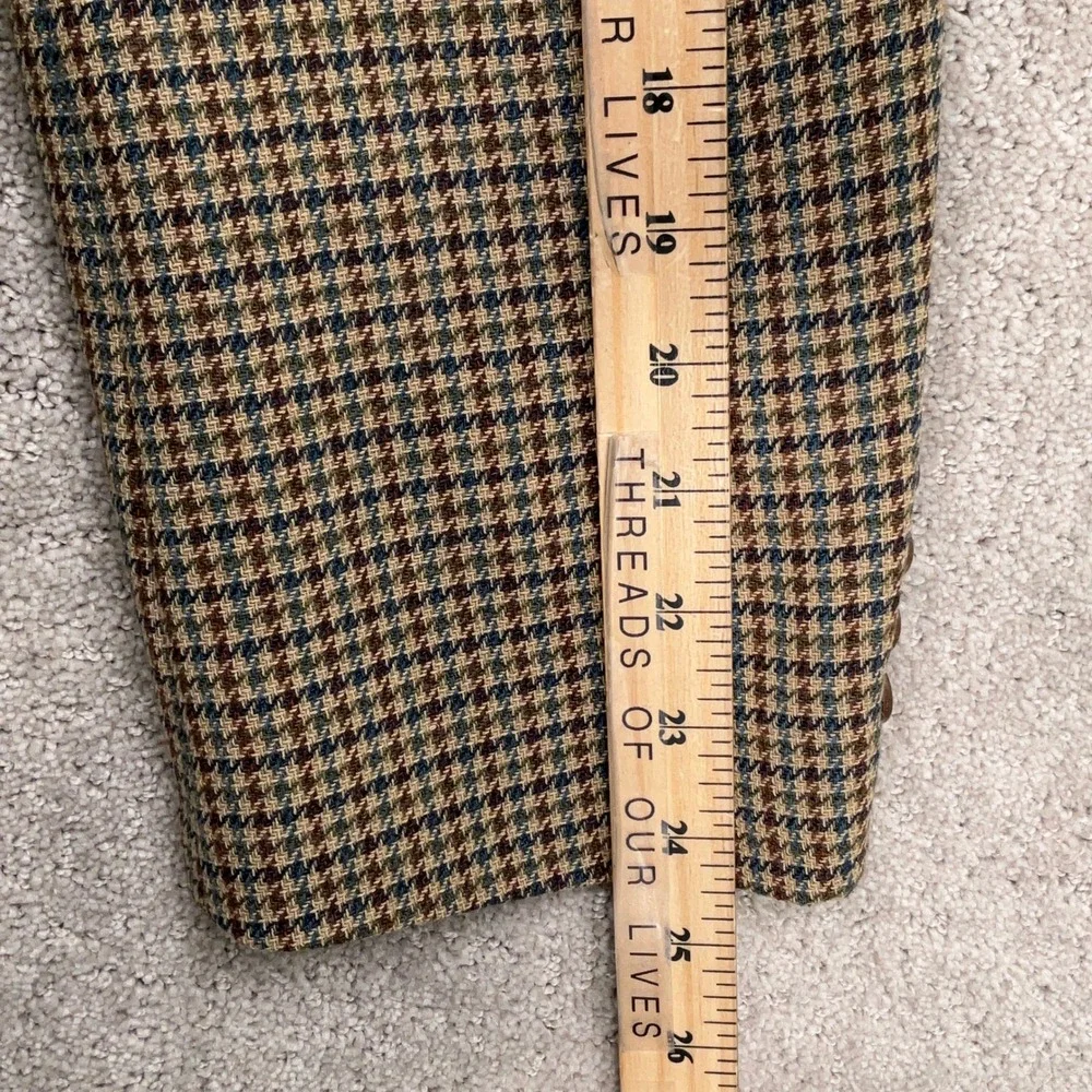 Stafford‎ Options Blazer Men 42R Brown Multi Houndstooth Three Button Wool USA